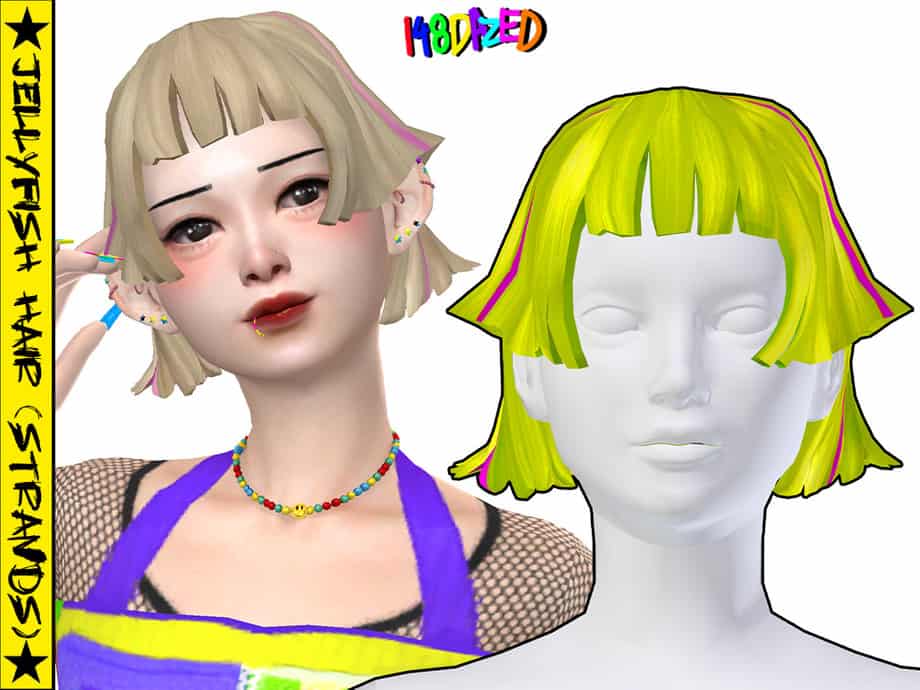 Jellyfish Hair Strands Sims 4 Haircuts