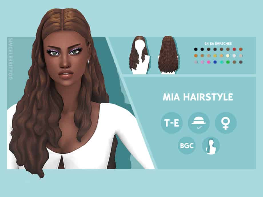 Mia Hairstyle - Sims 4 Haircuts